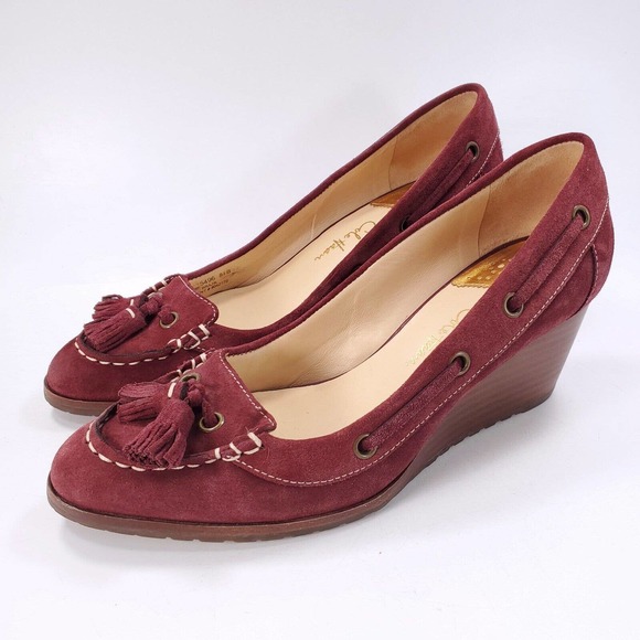 Cole Haan Shoes - Cole Haan Calista Air Loafer Wedge Heel Shoe Womens Size 8.5 D25496 Burgundy
